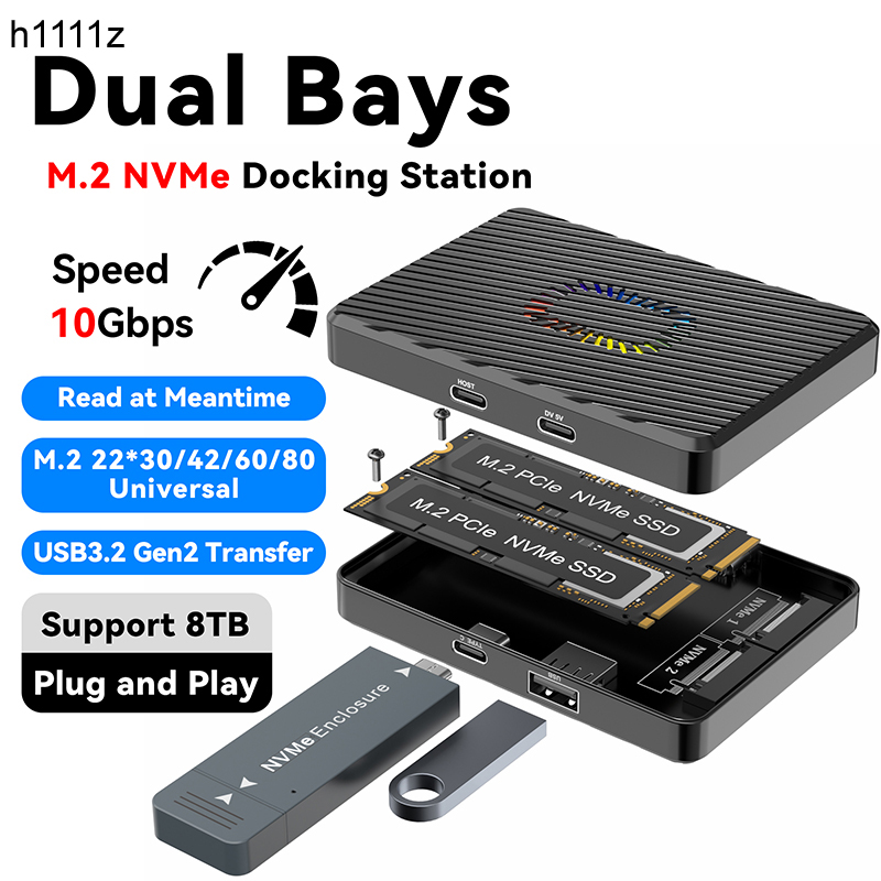 8Tb M2 Nvme Ssd - Station d'accueil double baies M.2 NVME