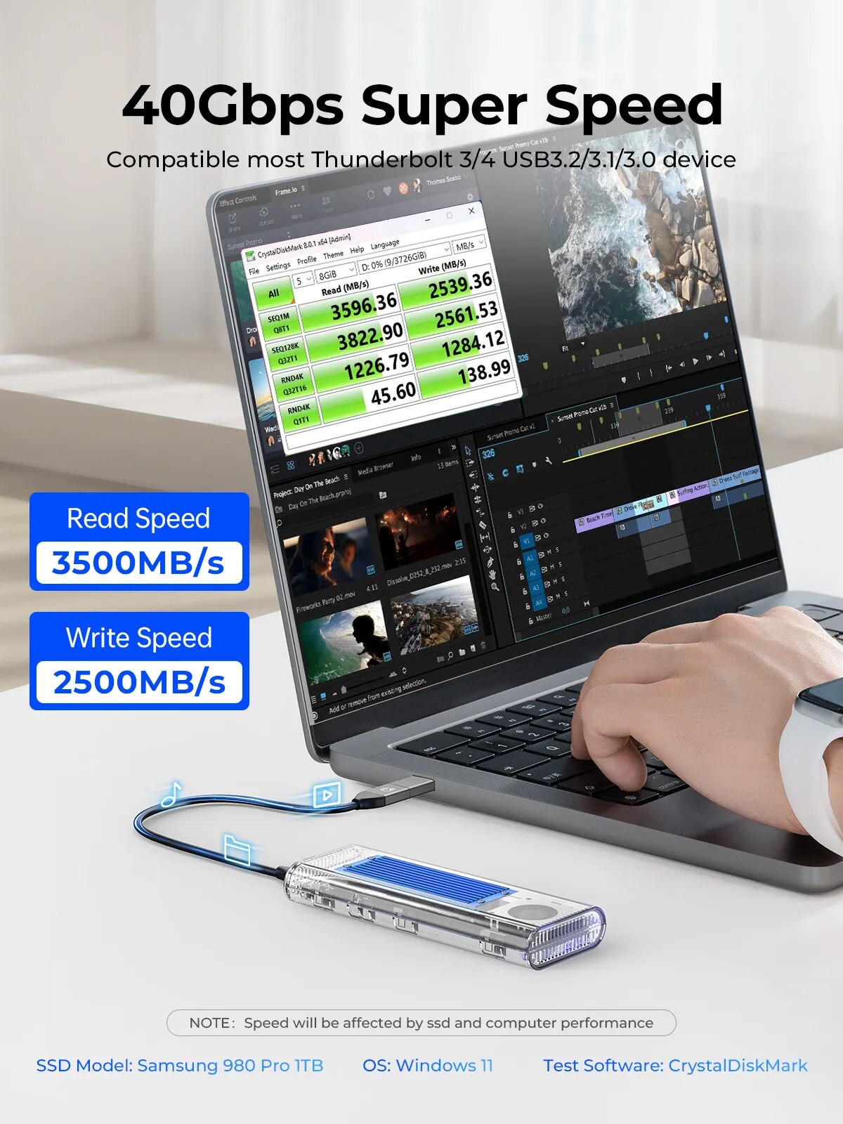 ORICO-Boîtier SSD M.2 avec ven - Thunderbolt 4 External Ssd 4Tb avis et prix