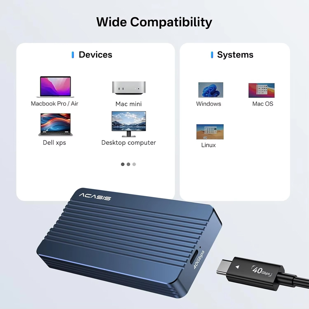 Boîtier SSD NVMe M.2 ACASIS 40 - 8Tb M2 Nvme Ssd avis et prix