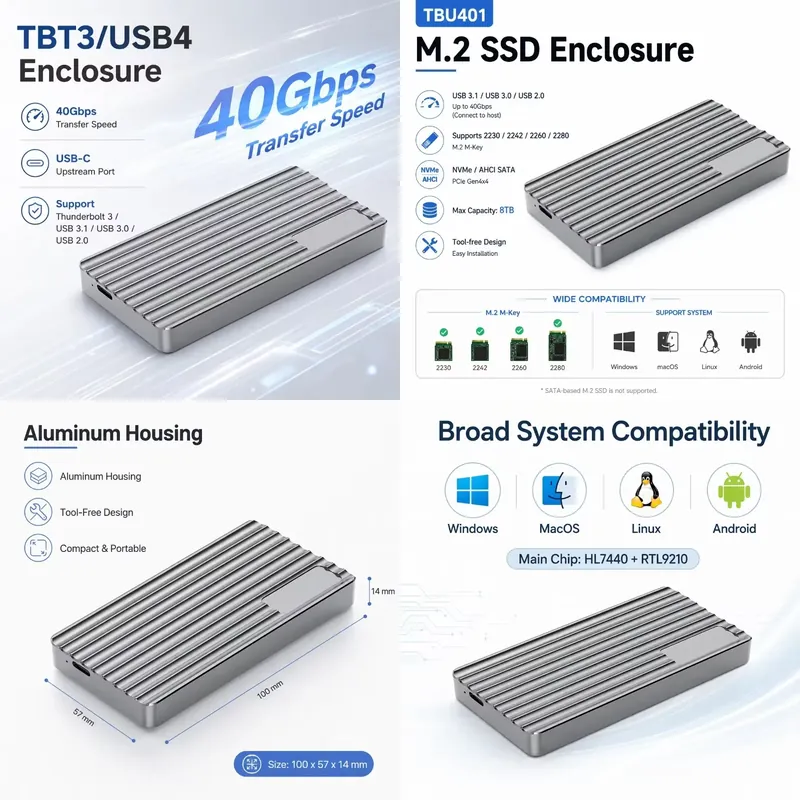 Boîtier externe portable AP01  - Usb4 40Gbps External Ssd 8Tb avis et prix